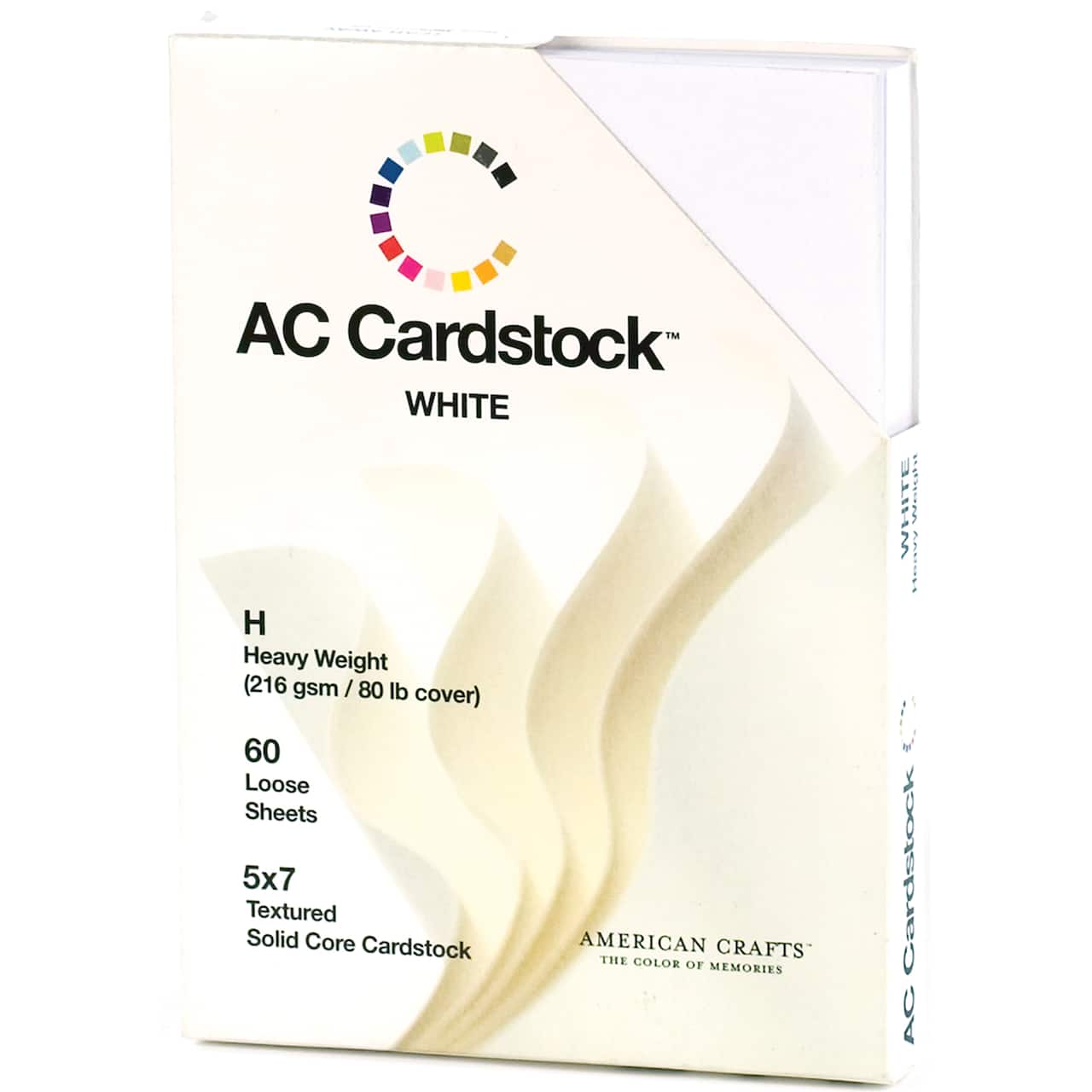 American Crafts™ 5" x 7" Solid White Textured Cardstock, 60 Sheets